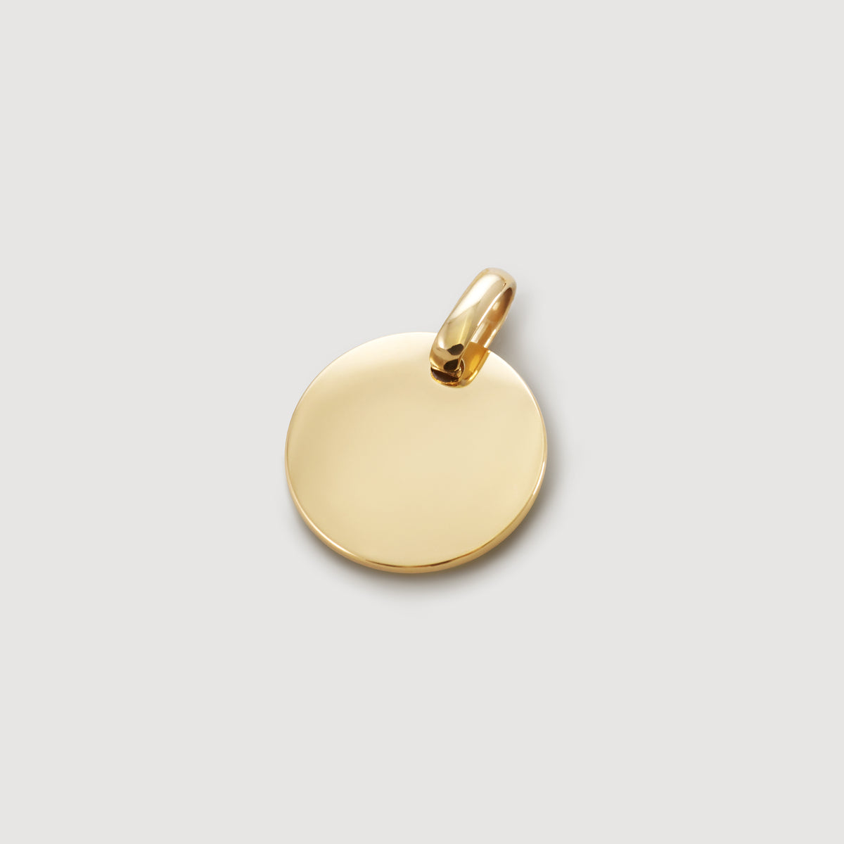 Zusatz-Gravurplättchen 12mm rund in Gold – glänzende Oberfläche mit Öse