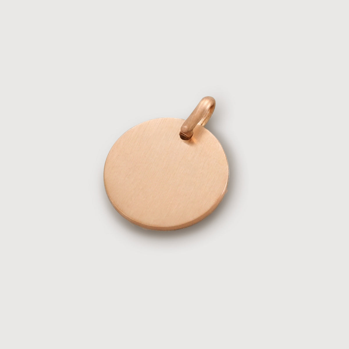 Zusatz-Gravurplättchen 14mm rund matt in Roségold – mattierte Oberfläche mit Öse