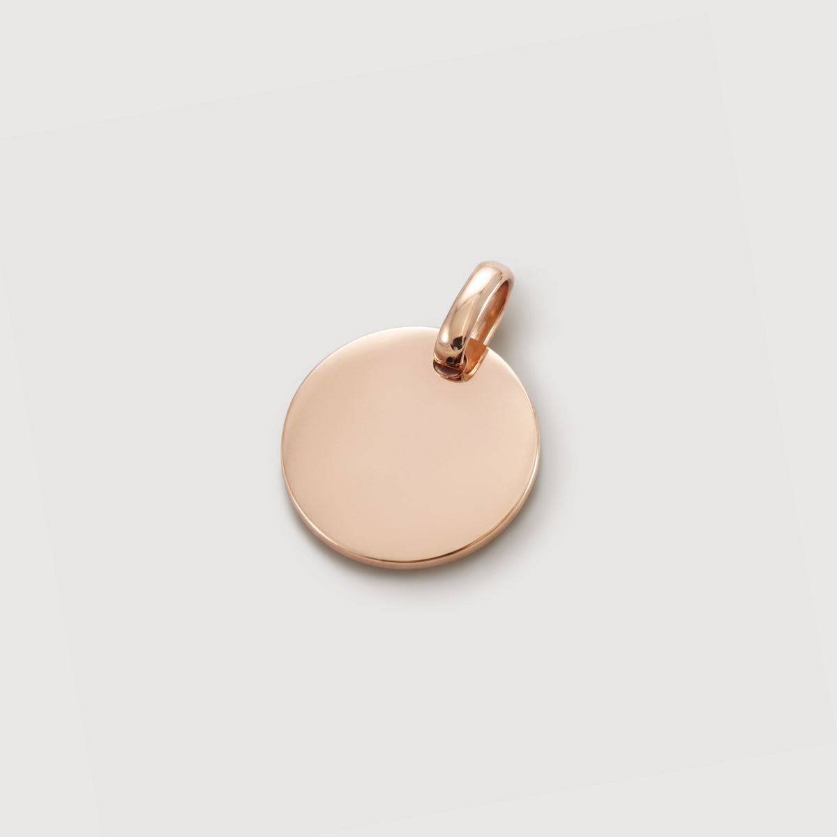 Zusatz-Gravurplättchen 12mm rund in Roségold – glänzende Oberfläche mit Öse