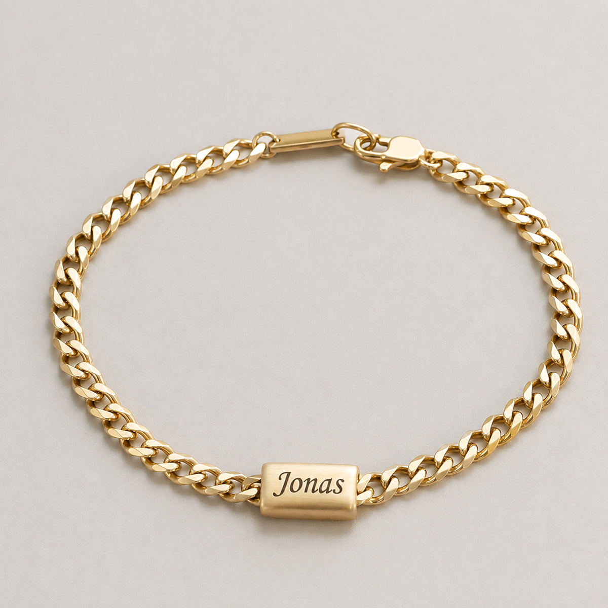 Herren Armband mit gravierbarer Perle – Edelstahl
