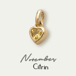 November-Geburtsstein: Citrin in Herzform, warmes Goldgelb