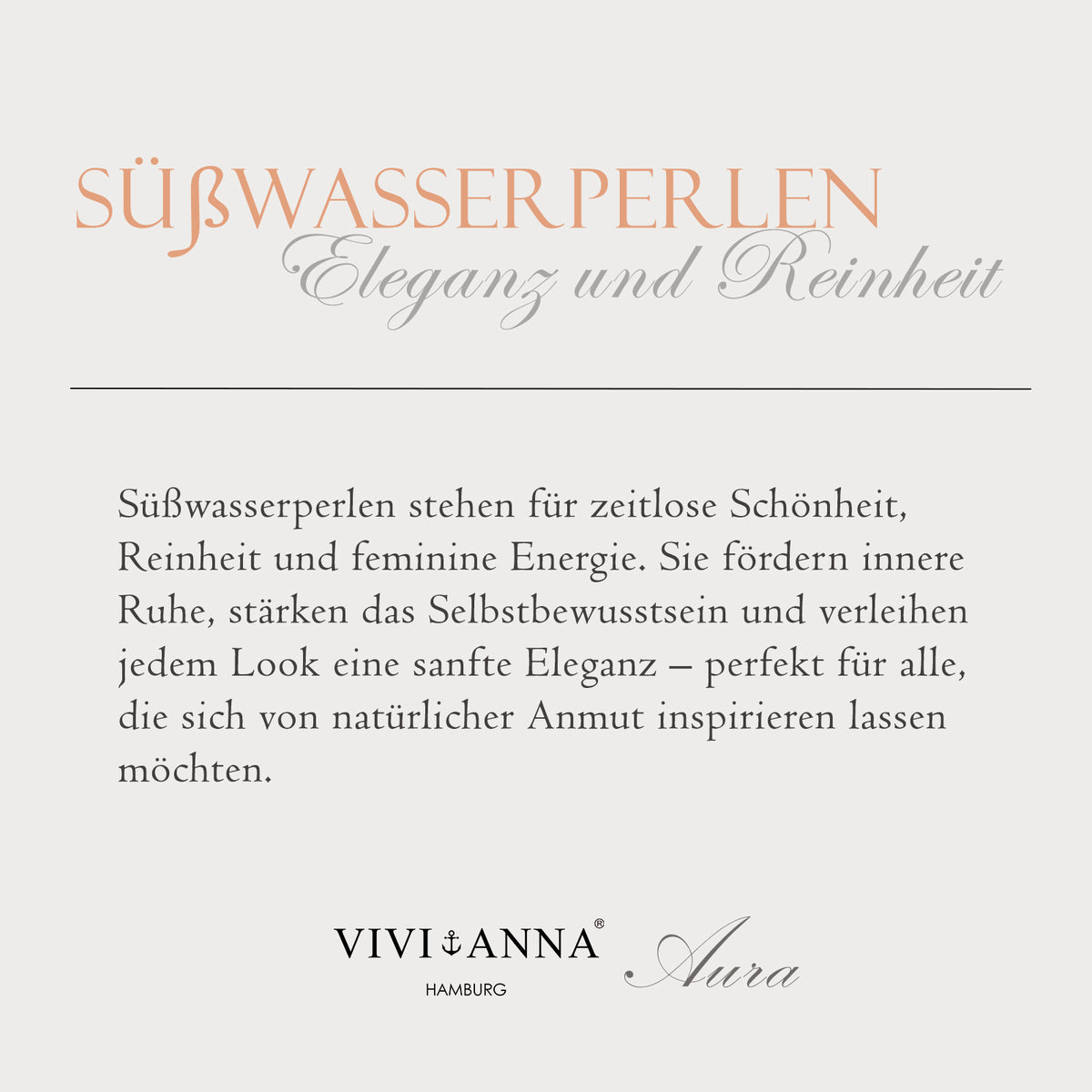 Informationskarte über Süßwasserperlen – zeitlose Eleganz und Reinheit