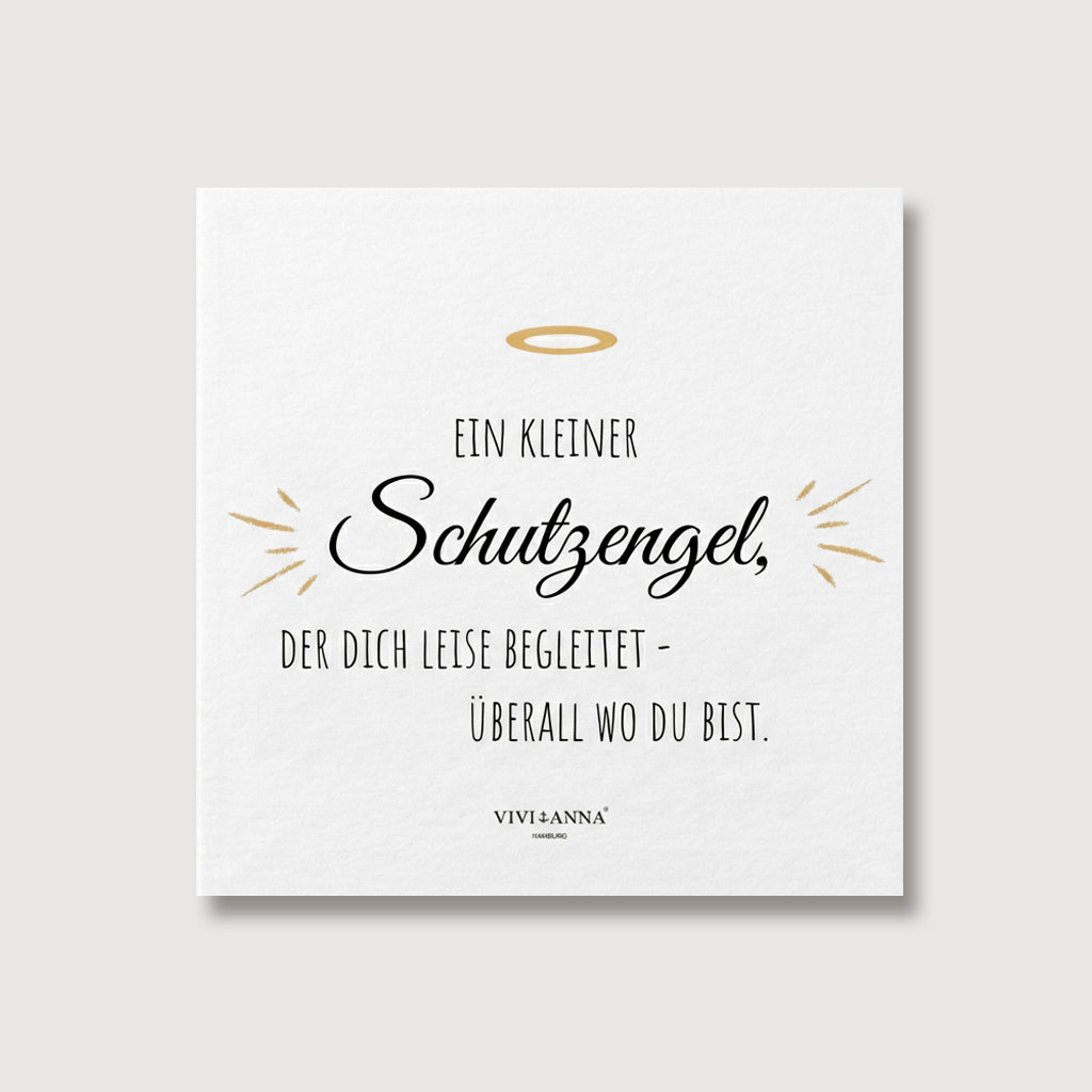 Grußkarte Schutzengel – Innenseite mit Heiligenschein-Motiv und Gedicht