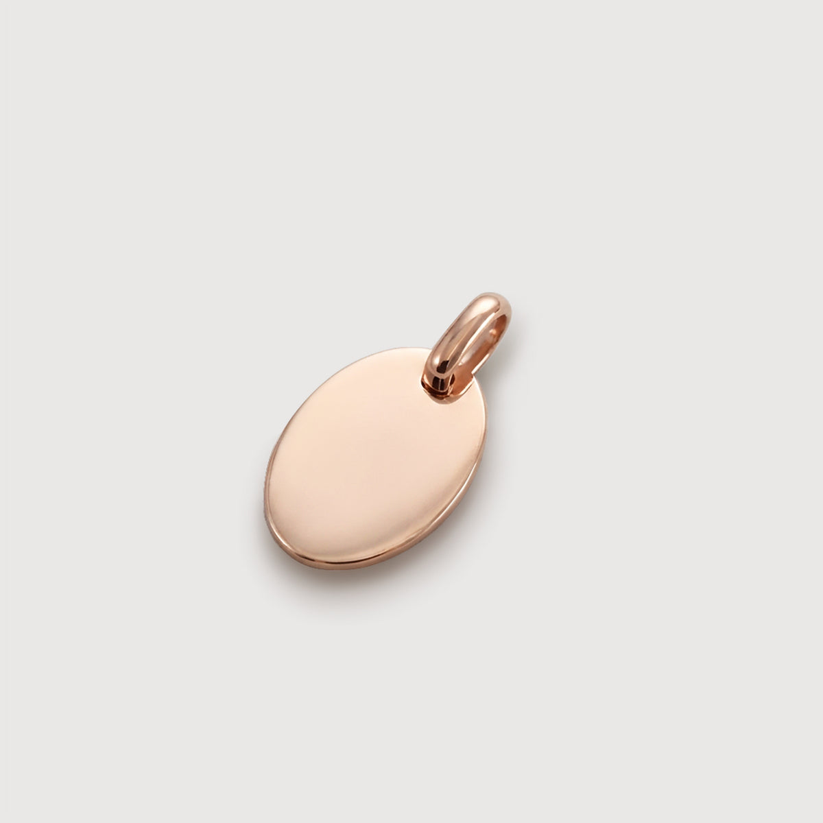 Zusatz-Gravurplättchen oval in Roségold – unbeschriebenes ovales Plättchen zum Anhängen