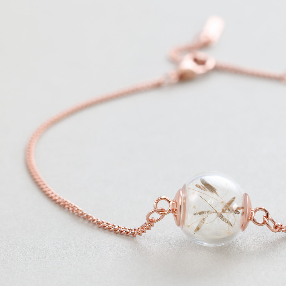 Pusteblumen-Armband mit Wunschgravur in Silber und graviertem Namen 'Ella'