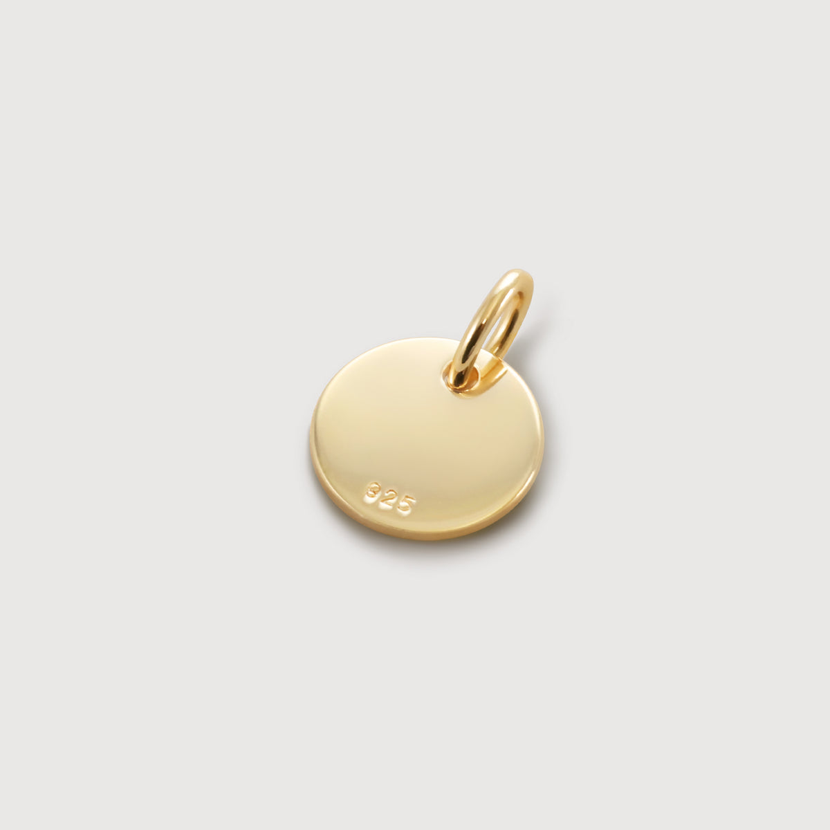 Zusatz-Gravurplättchen 10mm rund in Gold, Rückseite mit 925er Silberstempel